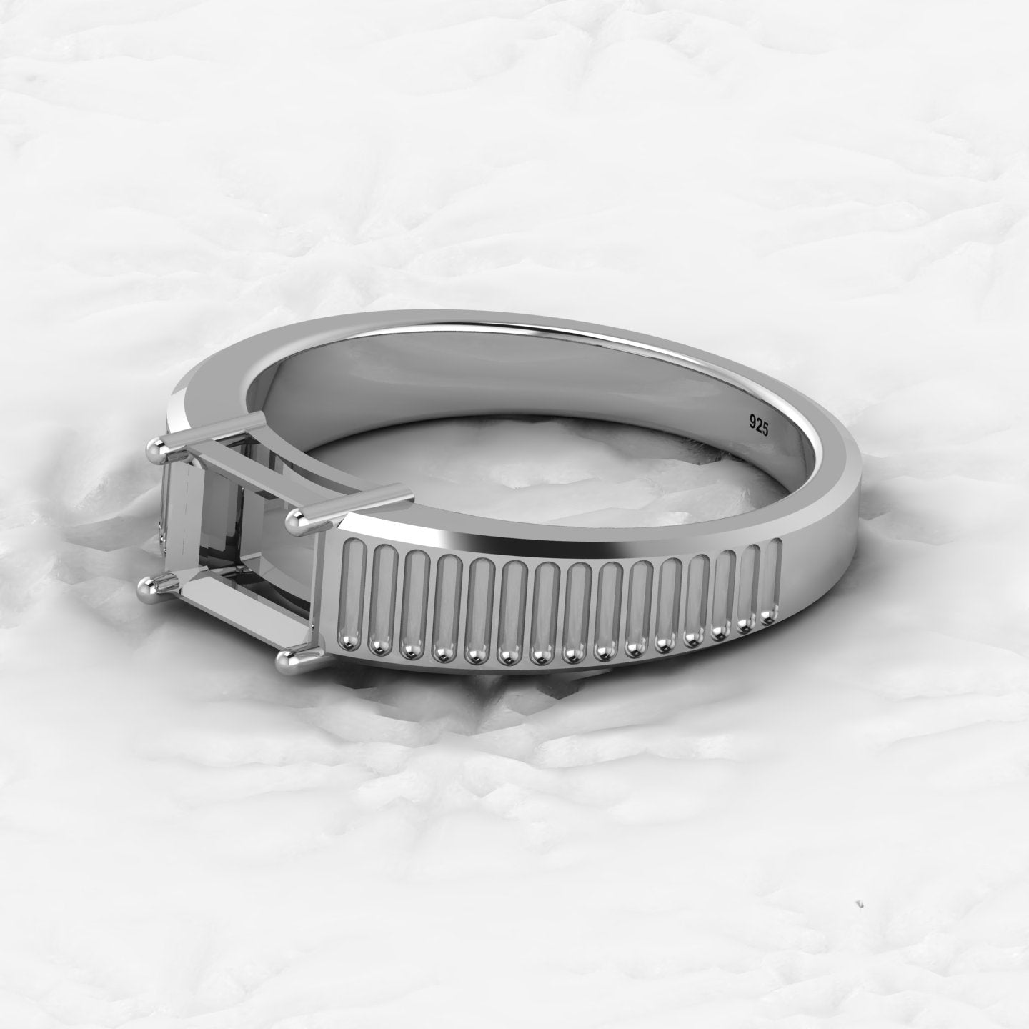 925 Solid Sterling Silver 7X5mm Octagon Semi Mount Blank Setting Signet Ring for Breastmilk & Keepsake Resin Ceramic Jewelry