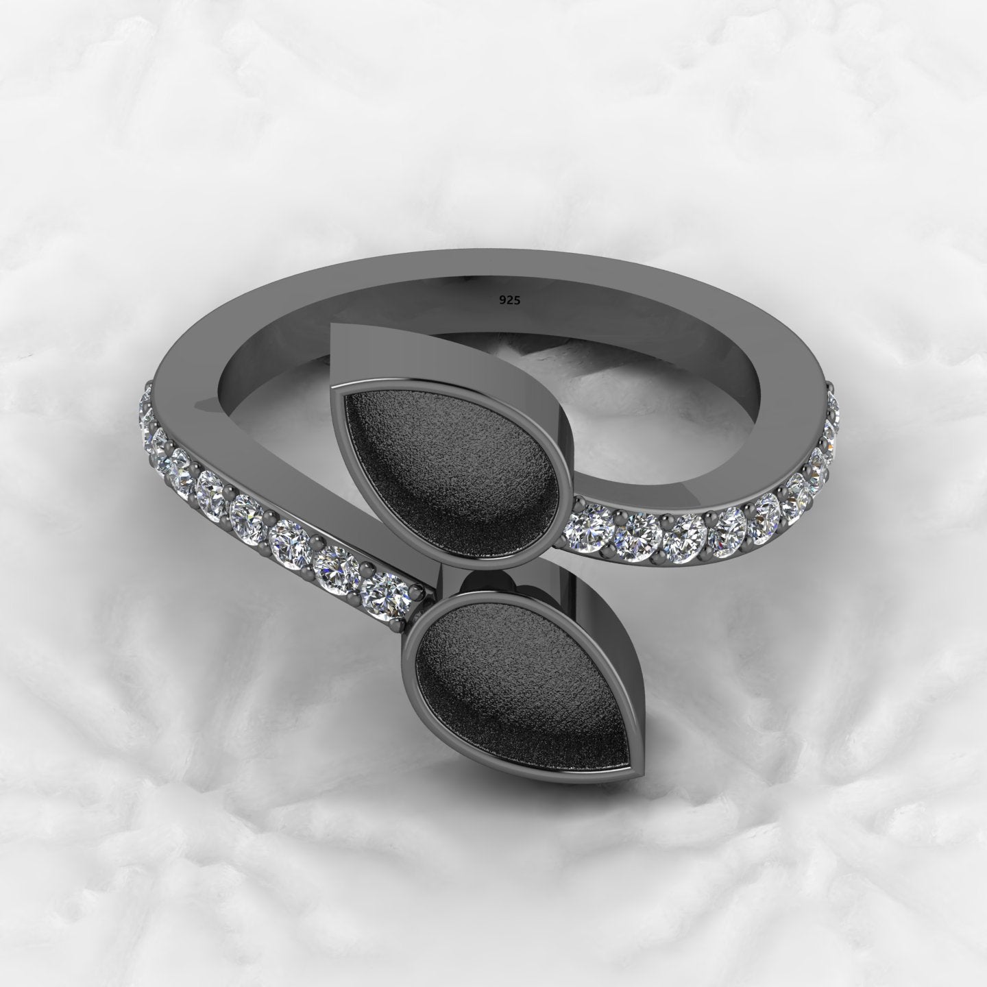 High Quality Genuine 925 Silver 7x5mm Pear Semi Mount Blank Setting Adjustable Ring Good for Gemstone Ashes & Resin Work Jewelry
