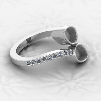 High Quality Genuine 925 Silver 7x5mm Pear Semi Mount Blank Setting Adjustable Ring Good for Gemstone Ashes & Resin Work Jewelry