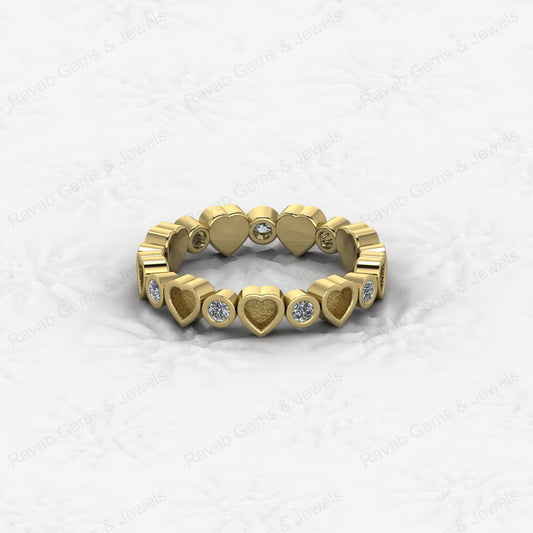 New Arrival Genuine 925 Silver 3mm Heart With CZ Semi Mount Blank Setting Ring for Breastmilk & Keepsake Customized Jewelry