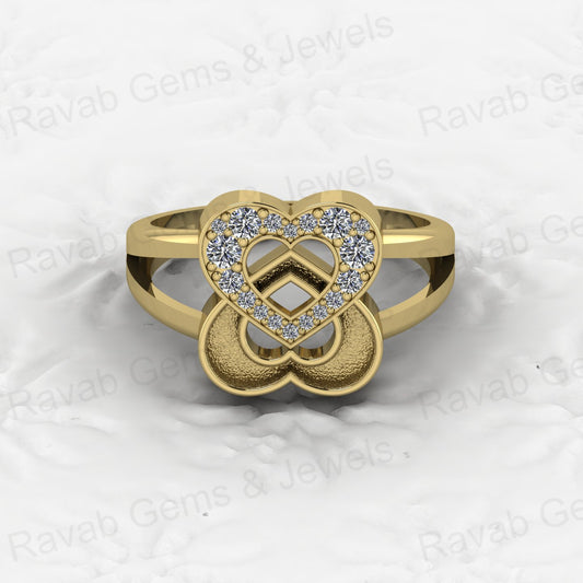 Top Quality Solid 925 Sterling Silver 18k Gold Filled Semi Mount Ring Good for Ashes & Resin Work Breastmilk Keepsake Jewelry