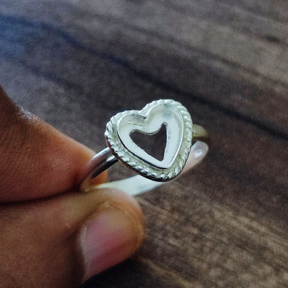 Top Quality Genuine 925 Sterling Silver Heart Shape 7mm Semi-Mount Blank Setting Empty Ring For Women Fine Handmade Jewelry
