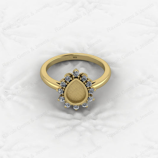 Top Quality 925 Sterling Silver 6x8mm Shape Semi Mount Blank Setting Ring Good for Resin & Ashes Work Keepsake Fine Jewelry