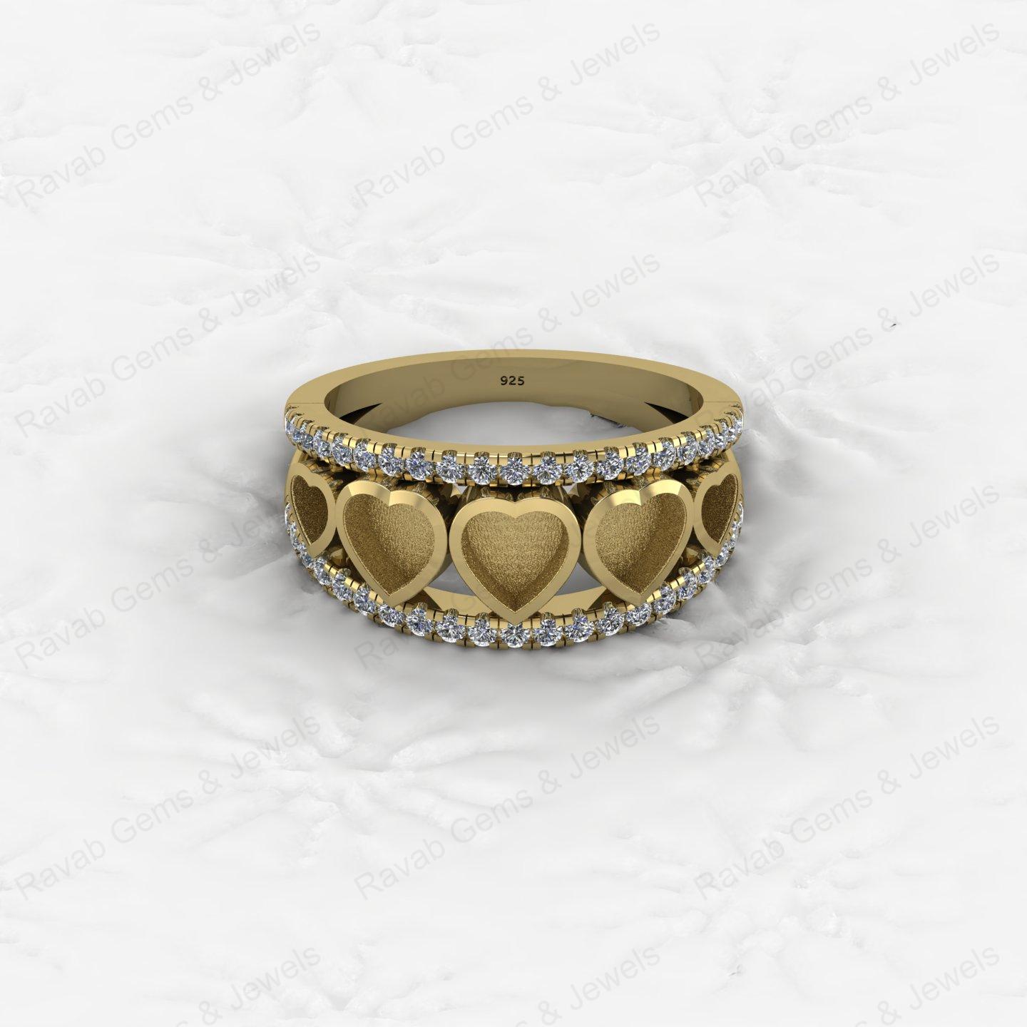Top Selling 925 Silver Semi Mount Blank Setting Ring Heart 5x5mm Gemstone Ashes Resin Jewelry Findings Premium Components
