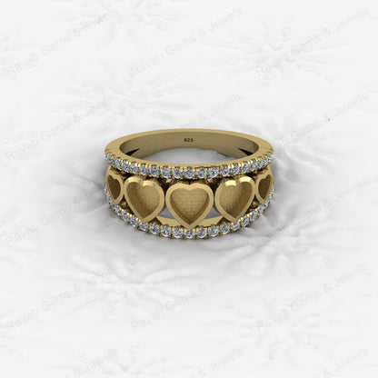 Top Selling 925 Silver Semi Mount Blank Setting Ring Heart 5x5mm Gemstone Ashes Resin Jewelry Findings Premium Components