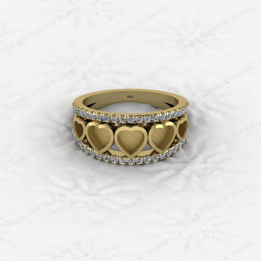 Top Selling 925 Silver Semi Mount Blank Setting Ring Heart 5x5mm Gemstone Ashes Resin Jewelry Findings Premium Components