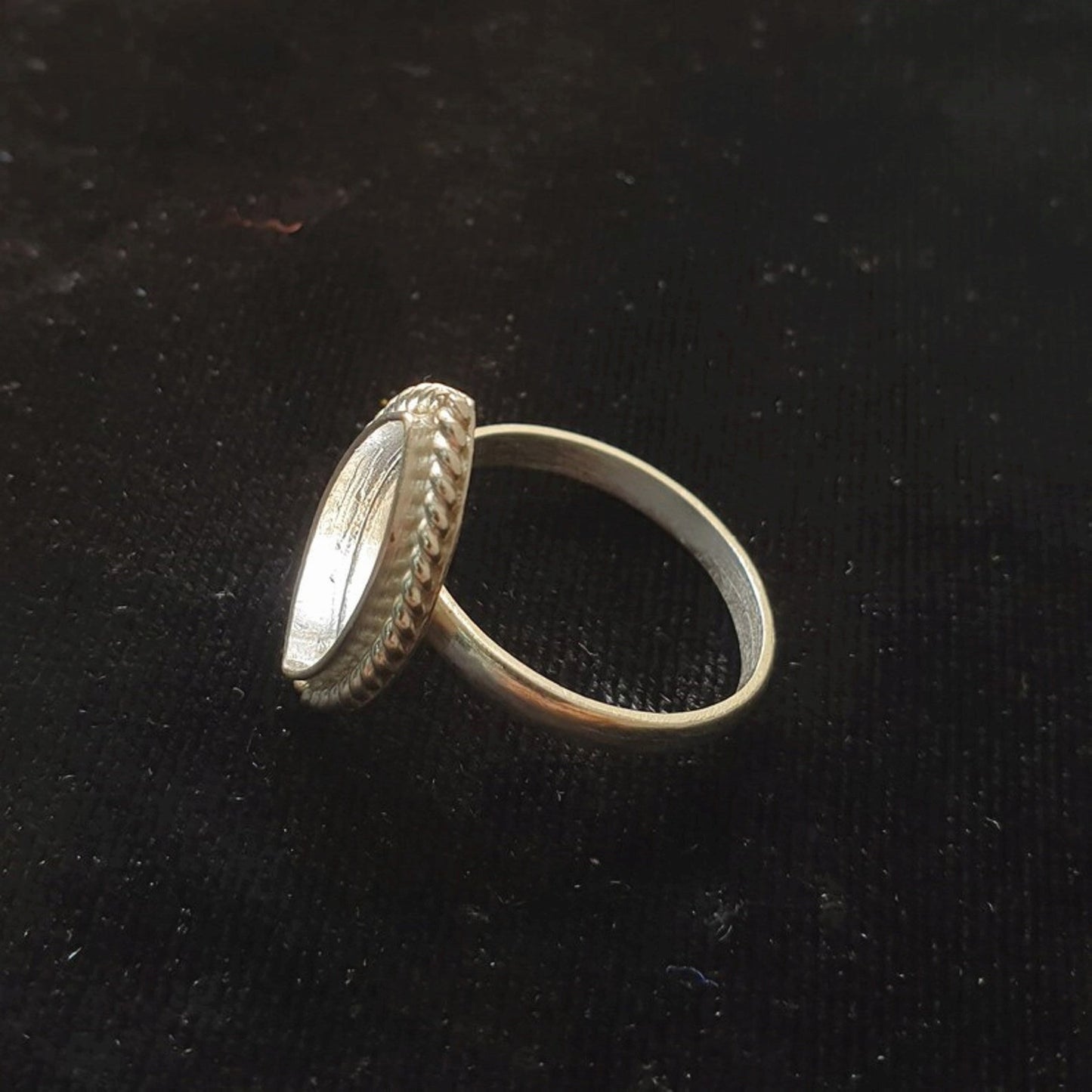 Solid 925 Sterling Silver Marquise Blank Component Bezel Cup Setting Semi-Mount Blank Setting Simple Band Fine Ring For Women