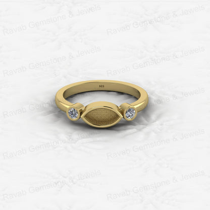 Summer Sale 925 Silver 2x4mm Marquise With CZ 2mm Semi Mount Blank Dainty Ring for Breastmilk Keepsake Fine Jewelry for Women