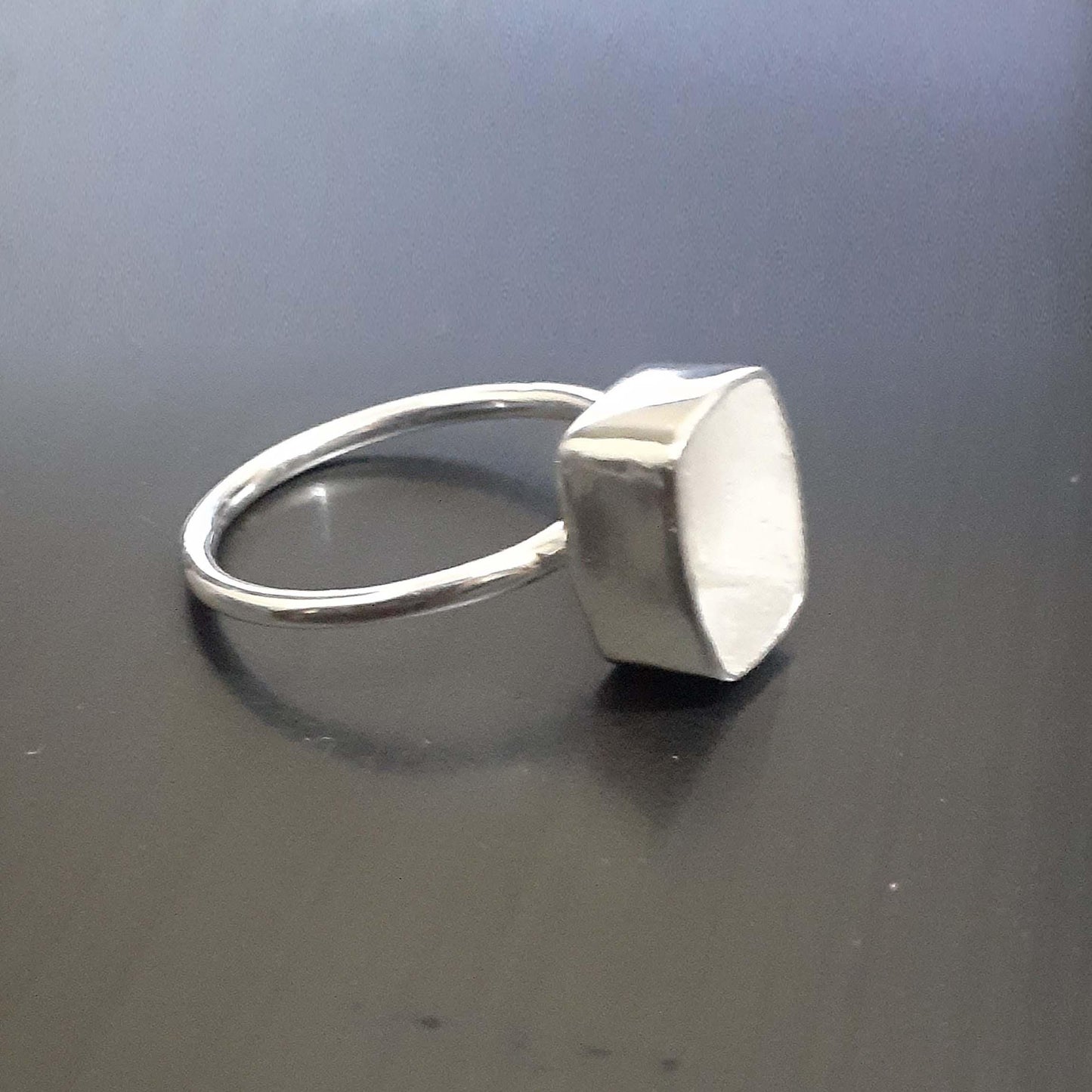 Genuine Solid 925 Sterling Silver Octagon 6x10MM Round Bezel Setting Semi-Mount Blank Setting Simple Band Fine Ring For Women