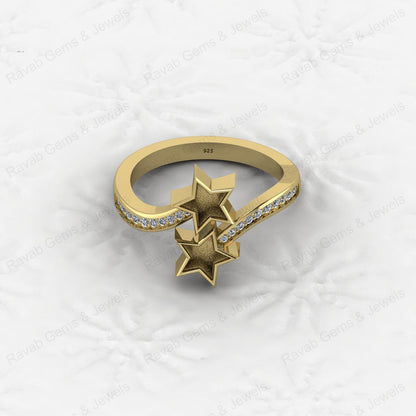 925 Sterling Silver Best Quality Star Design Ring Genuine Semi Mount Blank Setting With Gemstone Jewelry Findings & Components