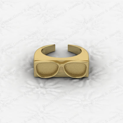 Superb Solid 925 Sterling Silver Goggles Design Semi Mount Blank Setting Ring Good for Ashes & Resin Work Breastmilk Jewelry