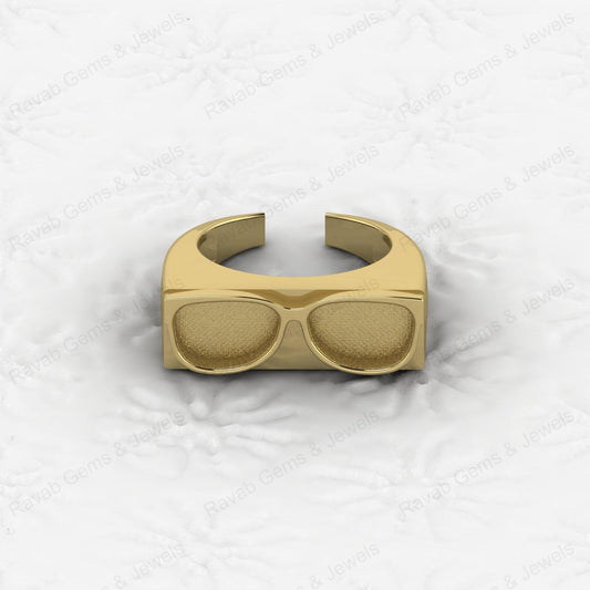 Superb Solid 925 Sterling Silver Goggles Design Semi Mount Blank Setting Ring Good for Ashes & Resin Work Breastmilk Jewelry