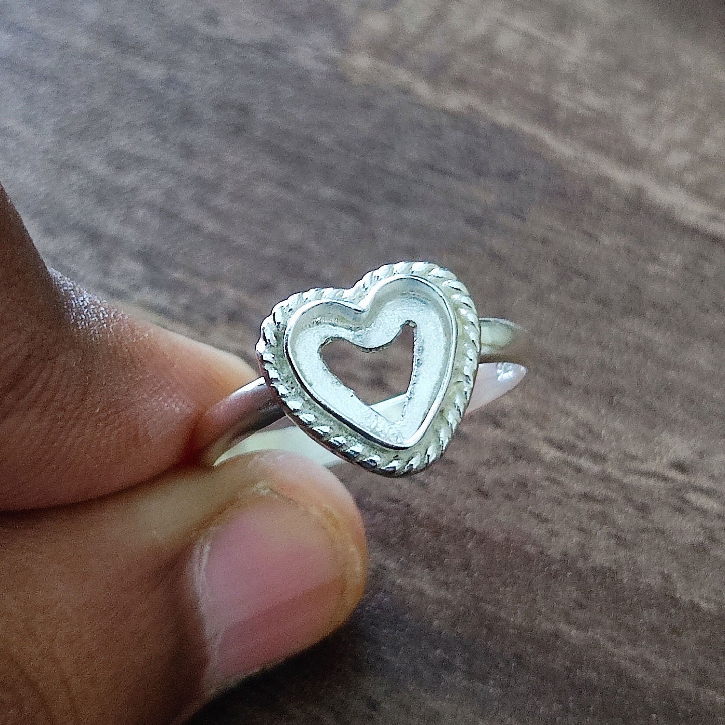 Top Quality Genuine 925 Sterling Silver Heart Shape 7mm Semi-Mount Blank Setting Empty Ring For Women Fine Handmade Jewelry
