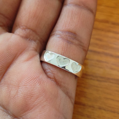 925 Sterling Silver 5mm Heart Shape Band Semi-Mount Blank Setting Ring Good For Ashes & Resin Fill Keepsake DIY Fine Jewelry