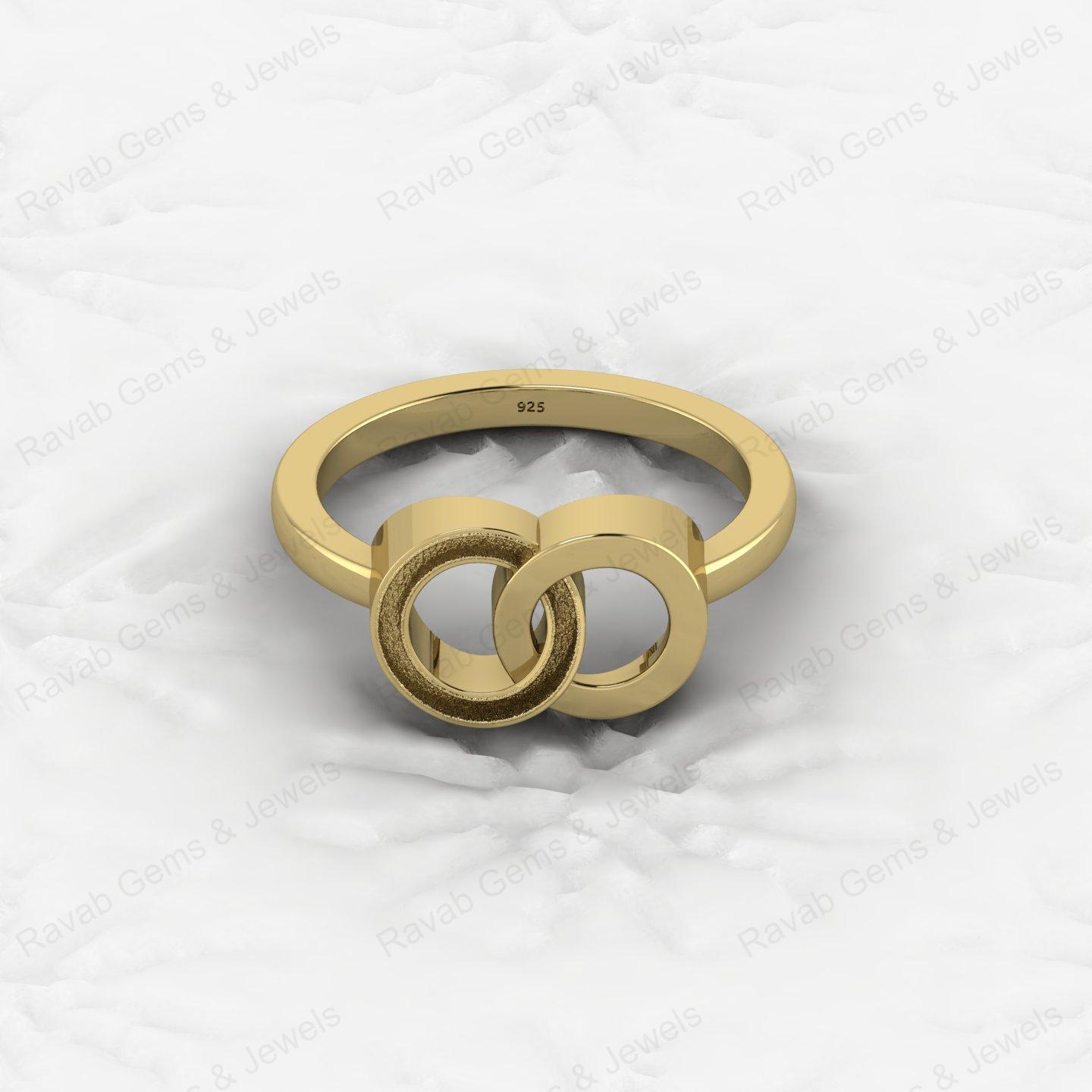 Awesome Quality 925 Silver Unique Double Circle Semi Mount Blank Setting Infinity Design Ring for Breastmilk Keepsake Jewelry