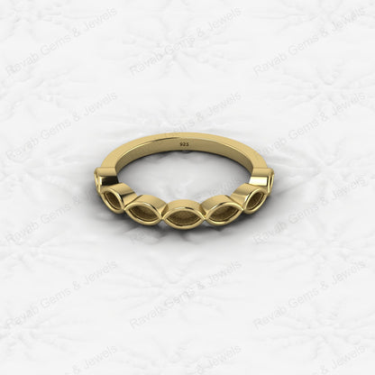 Best Quality Genuine 925 Sterling Silver 2x4mm Marquise Semi Mount Blank Setting Ring for Breastmilk & Keepsake Fine Jewelry