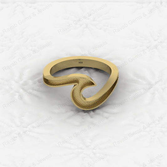 Genuine Solid 925 Sterling Ocean Wave Design Semi Mount Blank Setting Ring Good for Resin & Ashes Work Keepsake DIY Jewelry
