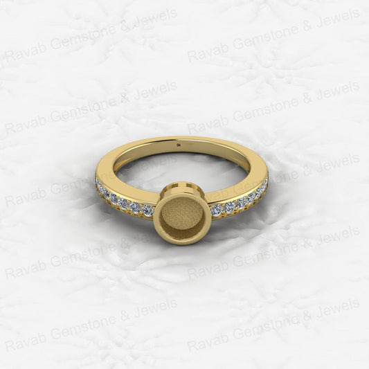 New Arrival 925 Silver 6mm CZ 1.80 Semi Mount Blank Setting Cocktail Band Ring Breastmilk Keepsake Jewelry Findings Components