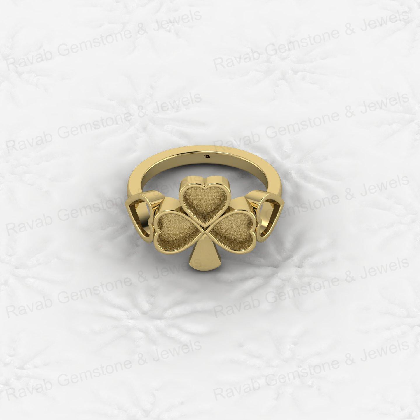 Excellent Quality 925 Sterling Silver 6mm Heart Semi Mount Breastmilk Keepsake Shamrock Clover Ring Jewelry Findings Components
