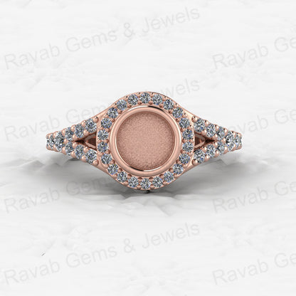 Solid 925 Sterling Silver Octa Cushion Semi Mount Blank Setting Wedding Ring Good for Ashes & Resin Work Breastmilk Jewelry