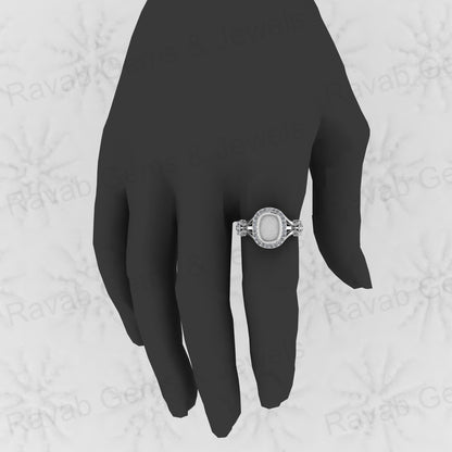 Solid 925 Sterling Silver Octa Cushion Semi Mount Blank Setting Wedding Ring Good for Ashes & Resin Work Breastmilk Jewelry
