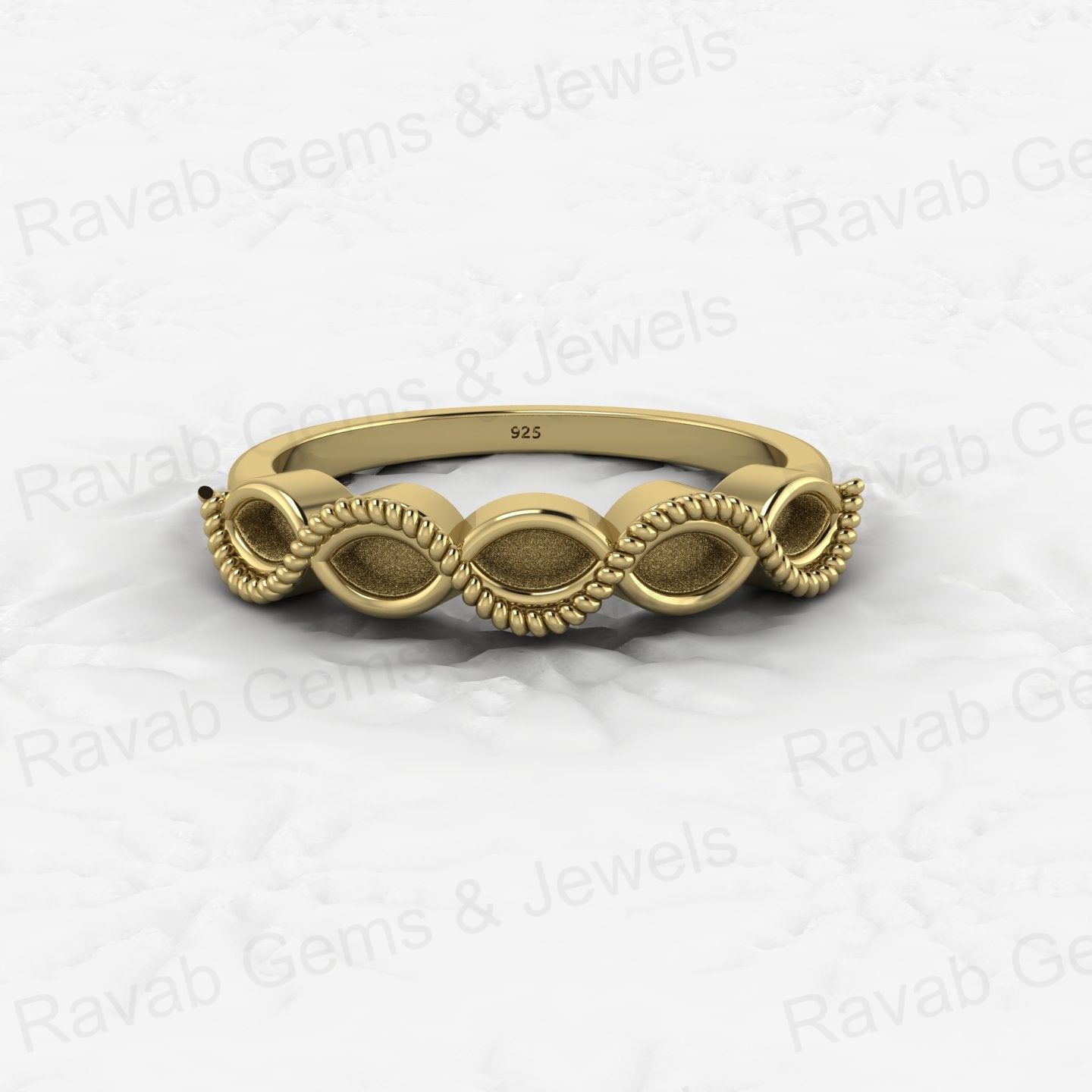 Genuine Solid 925 Sterling Silver Half Eternity Semi Mount Blank Setting Ring Good for Ashes & Resin Work Breastmilk Jewelry