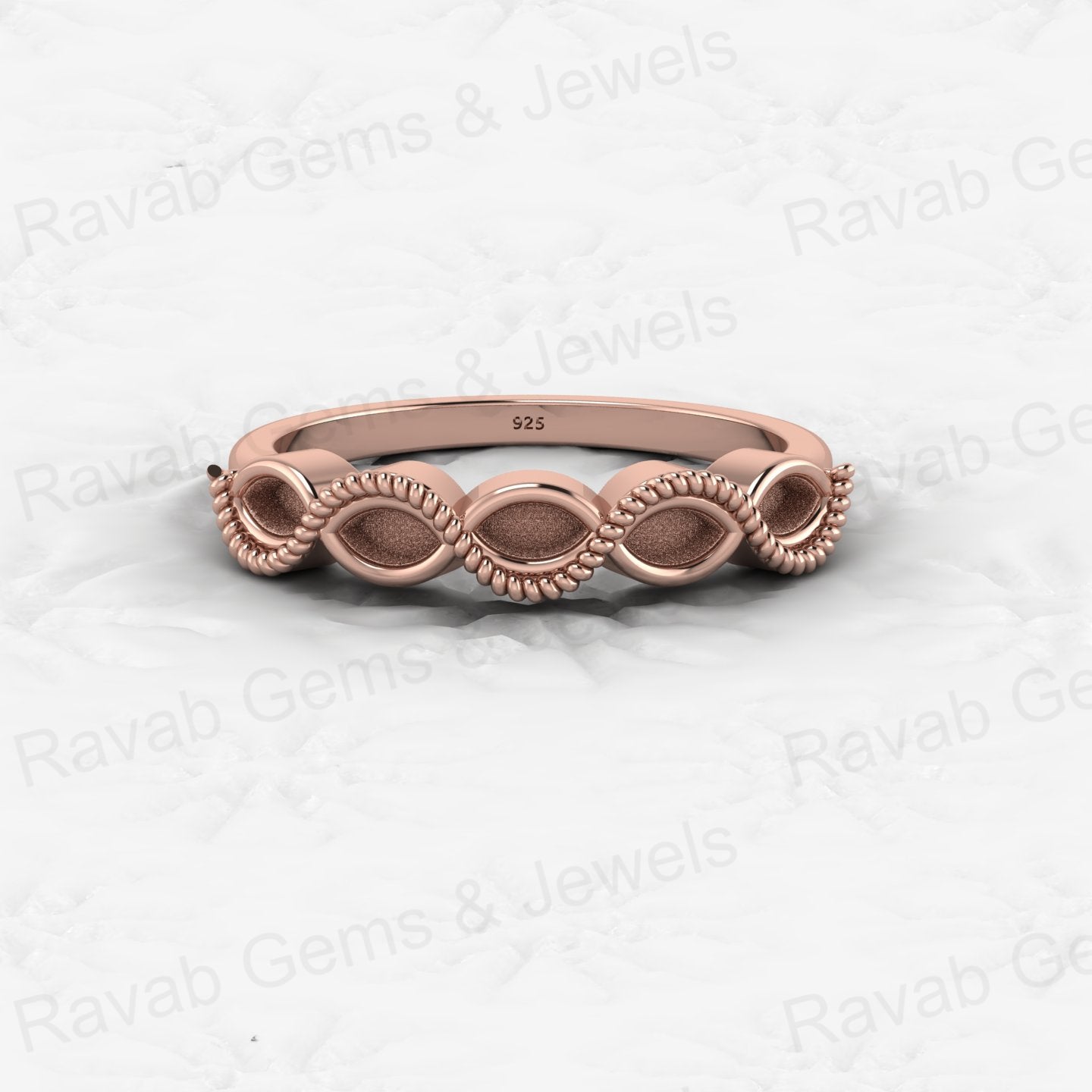 Genuine Solid 925 Sterling Silver Half Eternity Semi Mount Blank Setting Ring Good for Ashes & Resin Work Breastmilk Jewelry
