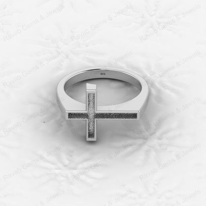 Best Quality 925 Sterling Silver Holy Cross Semi Mount Blank Setting Ring Good for Gemstone Findings & Components Fine Jewelry