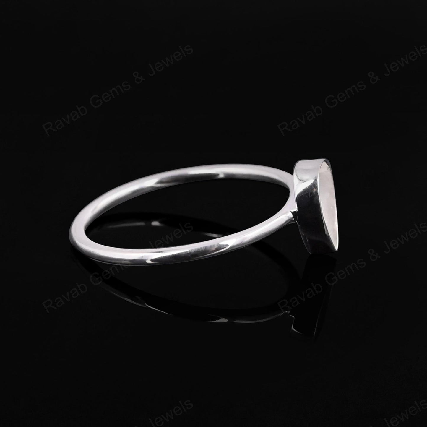 Genuine 925 Sterling Silver 7x9mm Pear Bezel Setting Simple Band Minimalist Ring Good For Resin & Ashes Work Keepsake Jewelry