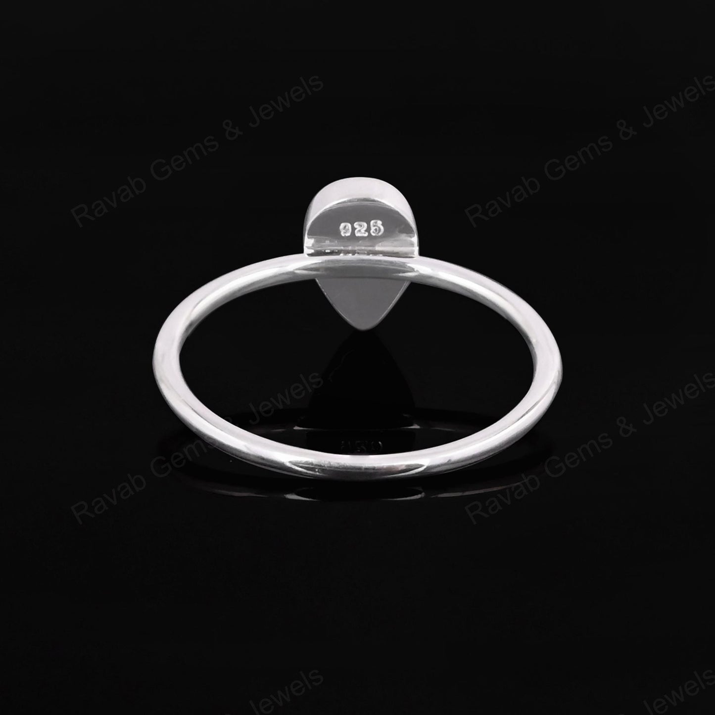 Genuine 925 Sterling Silver 7x9mm Pear Bezel Setting Simple Band Minimalist Ring Good For Resin & Ashes Work Keepsake Jewelry