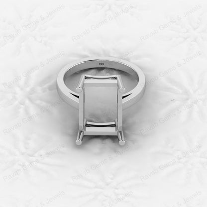 High Quality Genuine 925 Silver 10x14mm Rectangle Shape 4 Prong Settings Good for Gemstone Keepsake Memorial Crafts DIY Jewelry