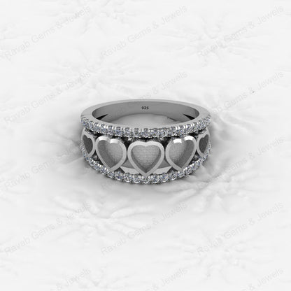 Top Selling 925 Silver Semi Mount Blank Setting Ring Heart 5x5mm Gemstone Ashes Resin Jewelry Findings Premium Components