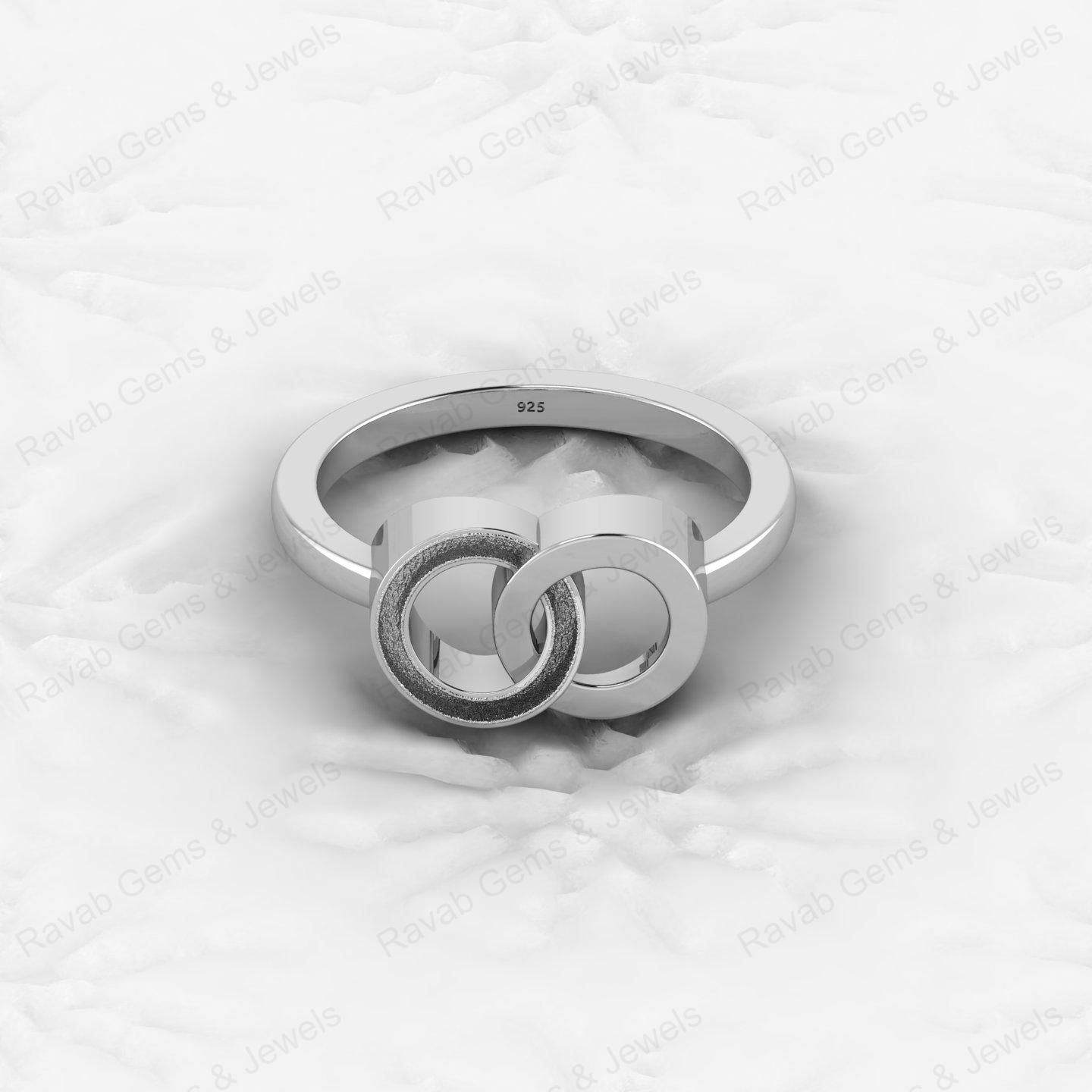 Awesome Quality 925 Silver Unique Double Circle Semi Mount Blank Setting Infinity Design Ring for Breastmilk Keepsake Jewelry