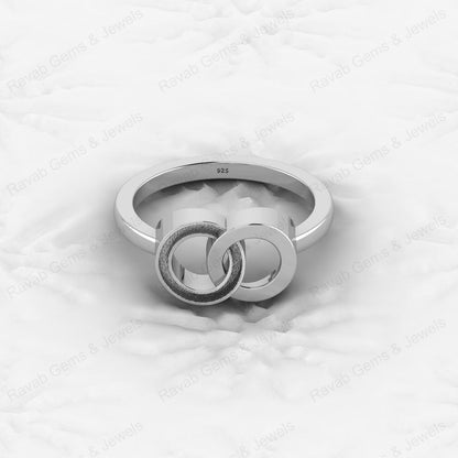 Awesome Quality 925 Silver Unique Double Circle Semi Mount Blank Setting Infinity Design Ring for Breastmilk Keepsake Jewelry
