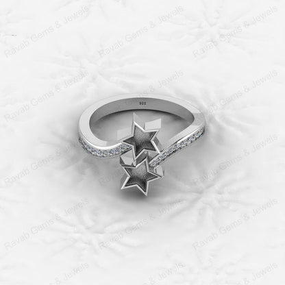 925 Sterling Silver Best Quality Star Design Ring Genuine Semi Mount Blank Setting With Gemstone Jewelry Findings & Components