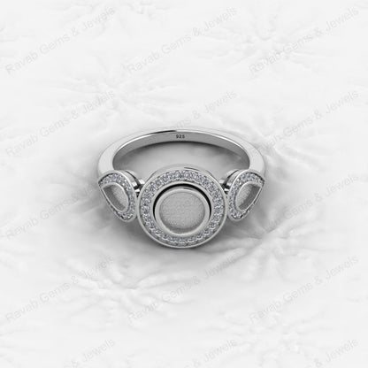 Best Selling 925 Silver 1mm Semi Mount Eternity Band With CZ Fine Jewelry Findings & Components for Breastmilk Keepsake