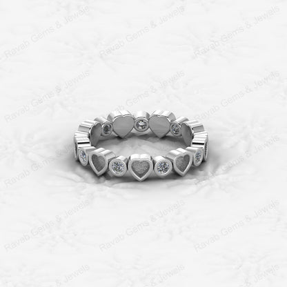 New Arrival Genuine 925 Silver 3mm Heart With CZ Semi Mount Blank Setting Ring for Breastmilk & Keepsake Customized Jewelry
