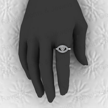 Solid 925 Sterling Silver 4mm Heart Semi Mount Blank Setting Eye in Heart Ring for Breastmilk & Keepsake Resin Ceramic Jewelry