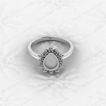 Top Quality 925 Sterling Silver 6x8mm Shape Semi Mount Blank Setting Ring Good for Resin & Ashes Work Keepsake Fine Jewelry