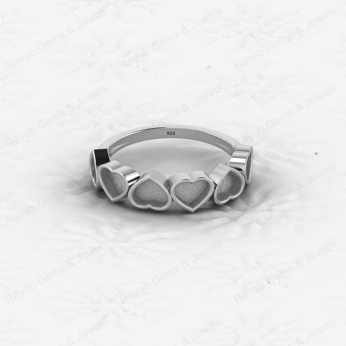 High Quality Genuine 925 Sterling Silver 5mm Trillion Black Setting Ring Handmade Ashes Resin Work Jewelry Findings
