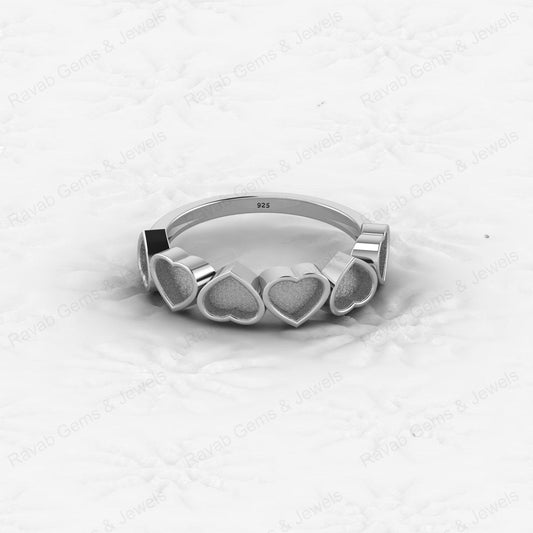 High Quality Genuine 925 Sterling Silver 5mm Trillion Black Setting Ring Handmade Ashes Resin Work Jewelry Findings