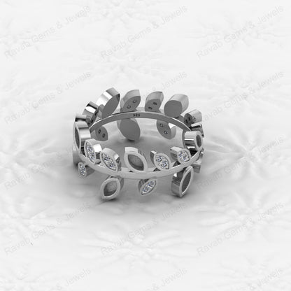 Genuine 925 Sterling Silver Marquise CZ Semi Mount Leaf Design Ring 2x4mm Breastmilk Jewelry Findings Components