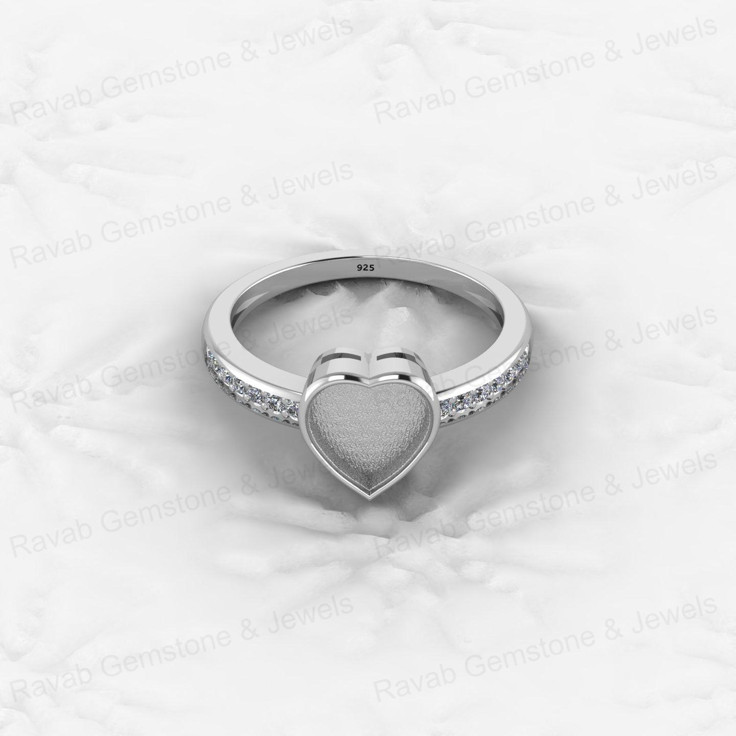 Top Quality 925 Sterling Silver 6x8mm Shape Semi Mount Blank Setting Ring Good for Resin & Ashes Work Keepsake Fine Jewelry