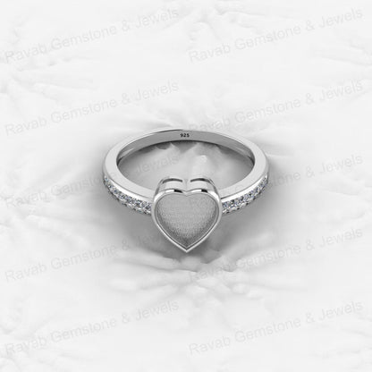 Top Quality 925 Sterling Silver 6x8mm Shape Semi Mount Blank Setting Ring Good for Resin & Ashes Work Keepsake Fine Jewelry