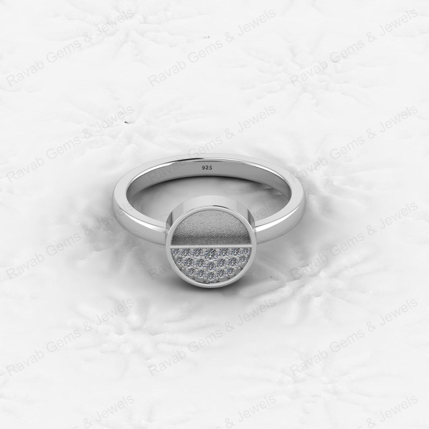 High Quality Genuine Silver Jewelry Components Half Round Semi Mount Blank Setting Ring Ornament for Women