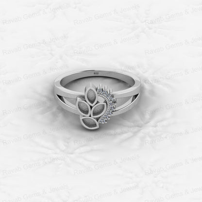 Genuine 925 Silver Marquise Semi Mount Blank Setting Ring 1.20mm CZ Superb Quality Breastmilk Keepsake Jewelry