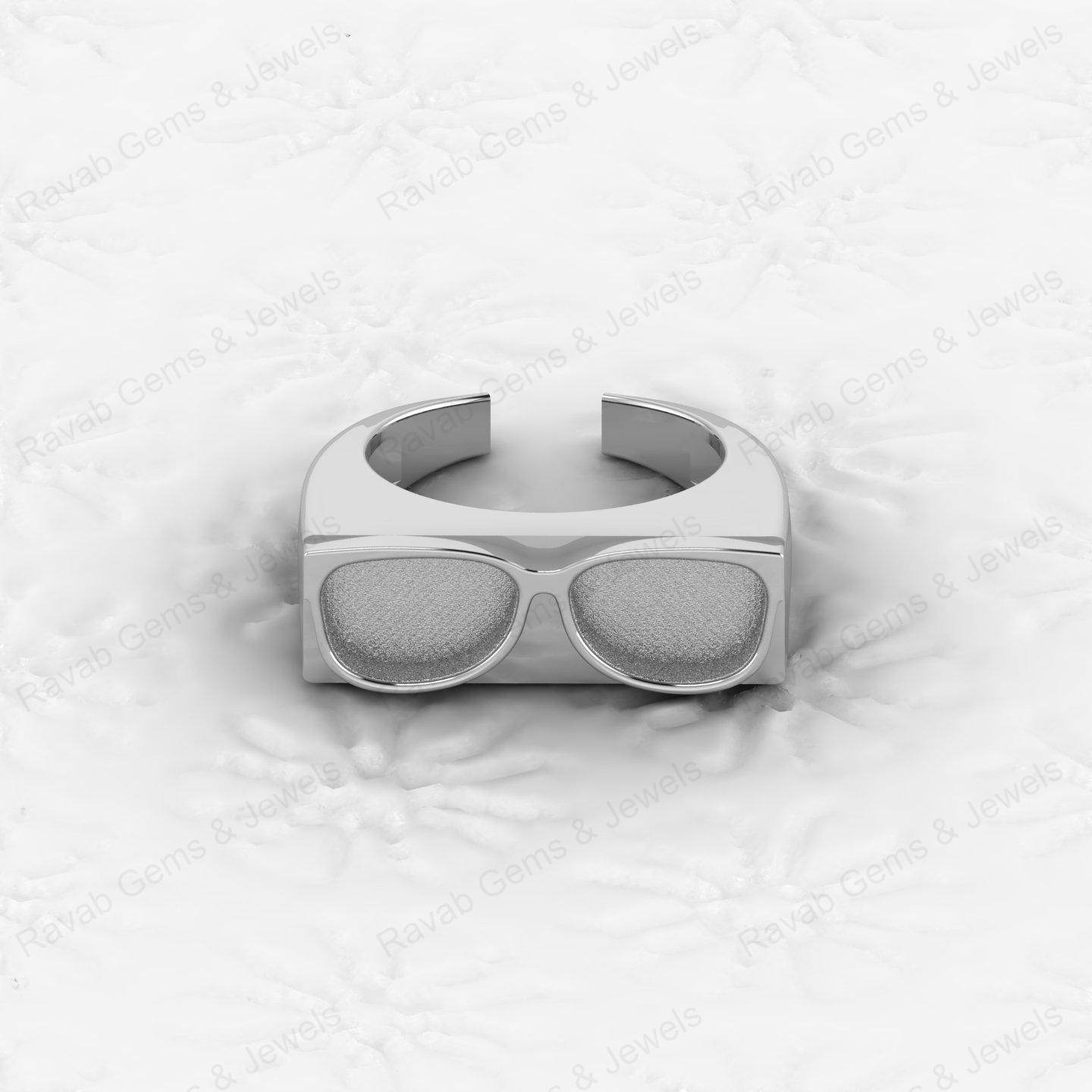 Superb Solid 925 Sterling Silver Goggles Design Semi Mount Blank Setting Ring Good for Ashes & Resin Work Breastmilk Jewelry