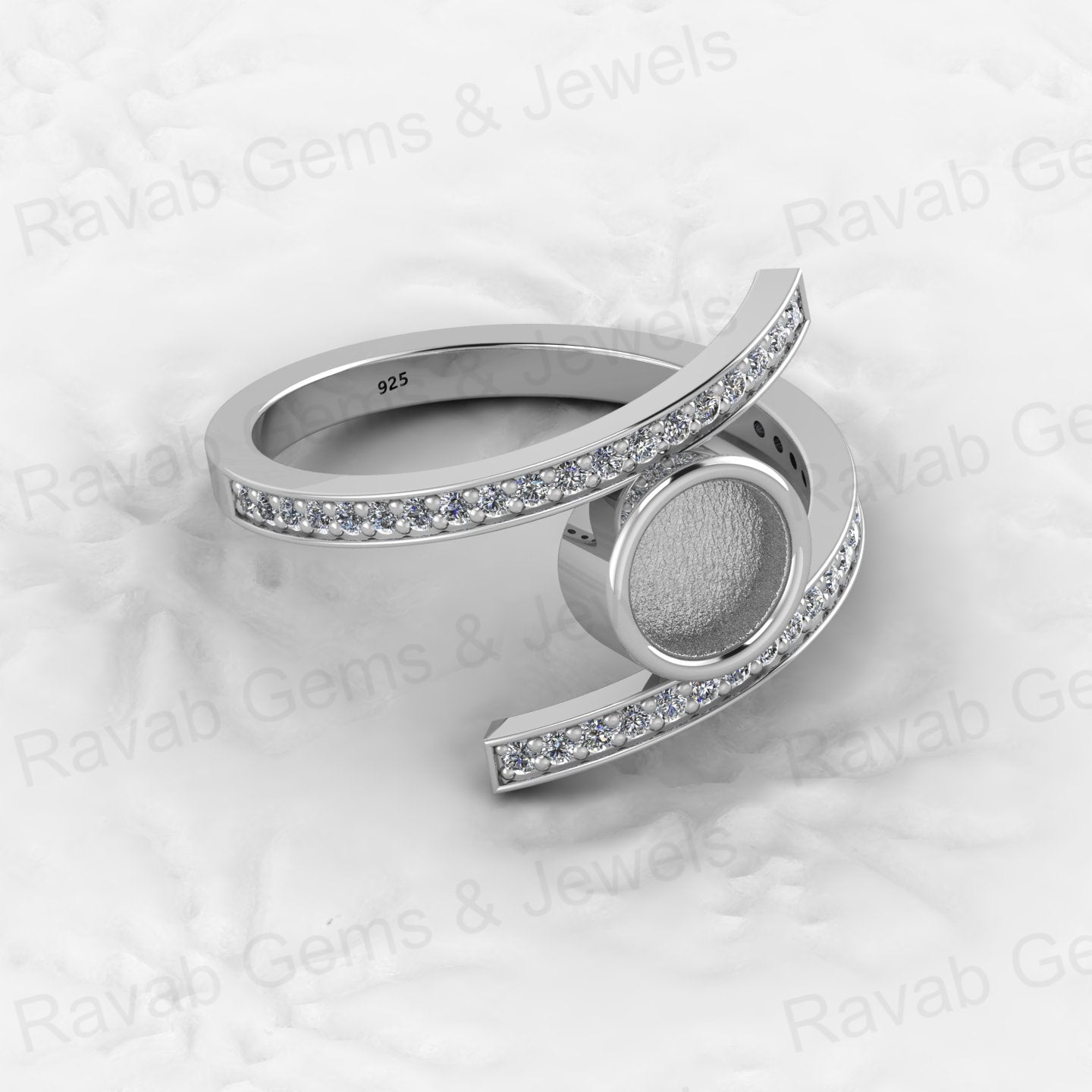 Solid 925 Sterling Silver 6mm Engagement Semi Mount Blank Setting Wedding Ring Good for Ashes & Resin Work Breastmilk Jewelry