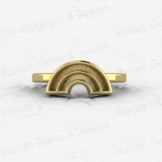 Solid 925 Sterling Silver Arch Rainbow Semi Mount Blank Setting Wedding Ring Good for Ashes & Resin Work Breastmilk Jewelry
