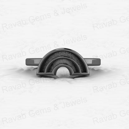 Solid 925 Sterling Silver Arch Rainbow Semi Mount Blank Setting Wedding Ring Good for Ashes & Resin Work Breastmilk Jewelry